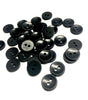 50x Black or White 12mm Two-Hole Buttons for Craft and Sewing