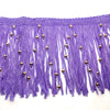 1x Yard Silky Fringing Tassel Trim 90mm Width With Golden Bead Embellishments