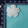 14x Silky White 30mm Sakura Flower Machine Embroidered Sew-On Applique Patch