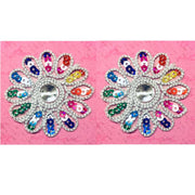Set of 2pcs Extra Large 60mm Flower with Sequin Iron On Sew on Applique Patch