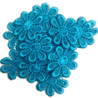 24x Colourful 25mm Daisy Flower Embroidered AB Giupure Sew on Applique Patch