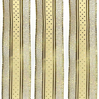 2x Yards 40mm Wide Lurex Metallic Ribbon Trim with Dotted Centre
