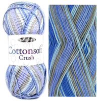 1x King Cole Cottonsoft Crush DK 100% Cotton Crochet and Knitting Yarn 100g