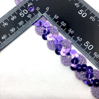 2x Yards 20mm Wavy Braided Sequin Metallic Trim- Pick Your Colour