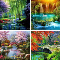 1x 5D Full Drill Landscape Resin Diamond Art Dots Embroidery Painting Art Kit