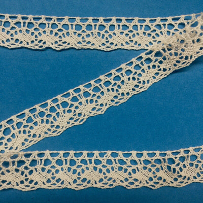 2x Meters 32mm/35mm Crochet Like Cotton Lace Trim - Red or Beige