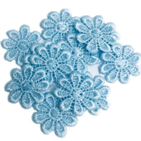 24x Colourful 25mm Daisy Flower Embroidered AB Giupure Sew on Applique Patch