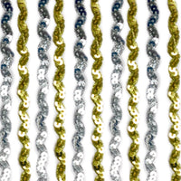 2.5 Yards 6mm Sequined Metallic Ric Rac Braid Trim - Gold or Silver