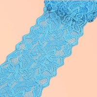 1 Yard Wide Bright Coloured  80mm Elastic Scallop Polyester Floral Lace Trim