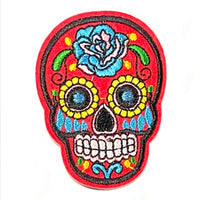 1X Embroidered Sugar Skull Iron On Sew On on Applique Patches