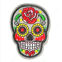 1X Embroidered Sugar Skull Iron On Sew On on Applique Patches