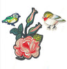 1x Set Multi Pcs Birds & Flowers Theme Sew-On Iron-On Embroidered Patches