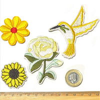 1x Set Multi Pcs Birds & Flowers Theme Sew-On Iron-On Embroidered Patches