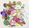 50x Mix Design Flowers, Butterflies, Animals etc.Wood Buttons for Craft & Sewing