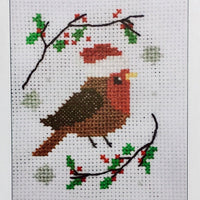 1x TWU Christmas Holiday Themed Make Your Own Mini Cross Stitch Card Kit