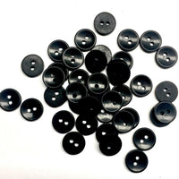 50x Black or White 12mm Two-Hole Buttons for Craft and Sewing