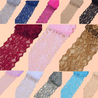 1 Yard Wide Bright Coloured  80mm Elastic Scallop Polyester Floral Lace Trim