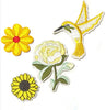 1x Set Multi Pcs Birds & Flowers Theme Sew-On Iron-On Embroidered Patches