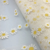 1.5 Yards 150mm Fancy Flower Daisy or Peacock Ribbon Soft Tulle Organza Mesh