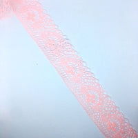 2x Yards Bright Coloured 40mm Wide Scalloped Polyester Floral Lace Trim