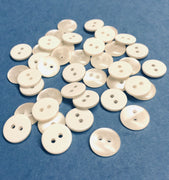 50x Black or White 12mm Two-Hole Buttons for Craft and Sewing