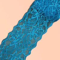 1 Yard Wide Bright Coloured  80mm Elastic Scallop Polyester Floral Lace Trim