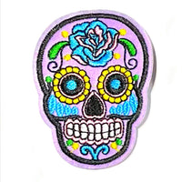 1X Embroidered Sugar Skull Iron On Sew On on Applique Patches