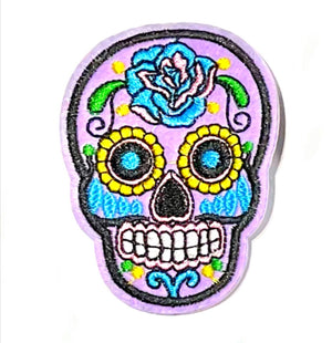 1X Embroidered Sugar Skull Iron On Sew On on Applique Patches