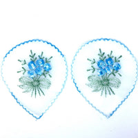 2x Xtra Large White Flower 70mmx90mm Embroidered Organza Sew on Applique Patch