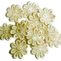 24x Colourful 25mm Daisy Flower Embroidered AB Giupure Sew on Applique Patch