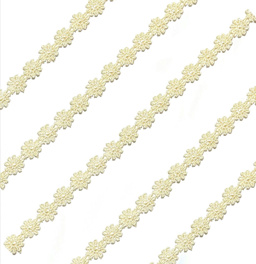 2x Yards 12.5mm  Guipure Embroidered Daisy Flower Lace Trim - Pick your Colour
