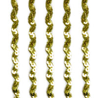 2.5 Yards 6mm Sequined Metallic Ric Rac Braid Trim - Gold or Silver