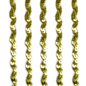 2.5 Yards 6mm Sequined Metallic Ric Rac Braid Trim - Gold or Silver