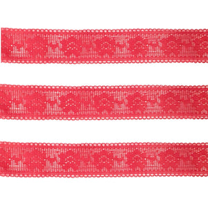 2.5 Yards Bright Coloured 45mm Flower Silhoutte Lace Trim