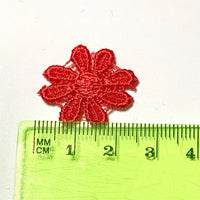 24x Colourful 25mm Daisy Flower Embroidered AB Giupure Sew on Applique Patch