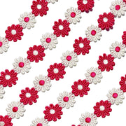 1x Yard 25mm Guipure Embroidered Daisy Flower Lace Trim - Pick your Colour