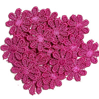 24x Colourful 25mm Daisy Flower Embroidered AB Giupure Sew on Applique Patch