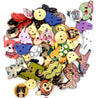 50x Mix Design Flowers, Butterflies, Animals etc.Wood Buttons for Craft & Sewing