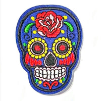 1X Embroidered Sugar Skull Iron On Sew On on Applique Patches