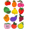 6x Multi Design Fruits & Vegetable Theme Sew-On Iron-On Applique Patches