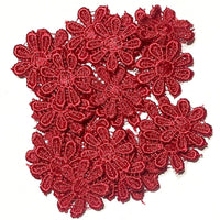 24x Colourful 25mm Daisy Flower Embroidered AB Giupure Sew on Applique Patch