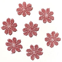 24x Colourful 25mm Daisy Flower Embroidered AB Giupure Sew on Applique Patch
