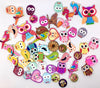 50x Mix Design Flowers, Butterflies, Animals etc.Wood Buttons for Craft & Sewing