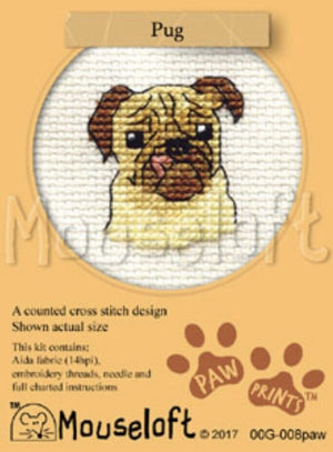 1x Mouseloft Paw Prints Dogs & Puppies Mini Cross Stitch Kit