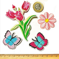 1x Set Multi Pcs Birds & Flowers Theme Sew-On Iron-On Embroidered Patches