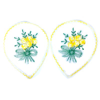 2x Xtra Large White Flower 70mmx90mm Embroidered Organza Sew on Applique Patch