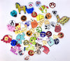 50x Mix Design Flowers, Butterflies, Animals etc.Wood Buttons for Craft & Sewing