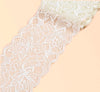 1 Yard Wide Bright Coloured  80mm Elastic Scallop Polyester Floral Lace Trim