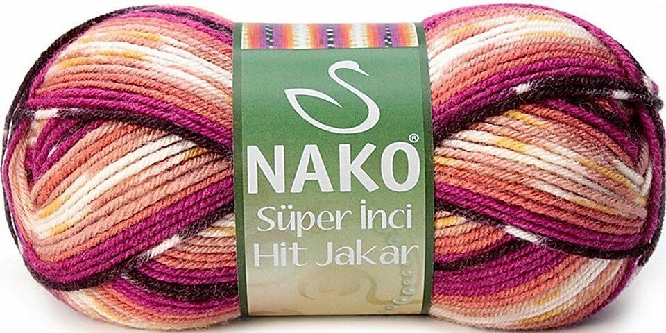 1x Nako Super Inci Hit Jakar, 75% Premium Acrylic 25% Wool 100g Yarn