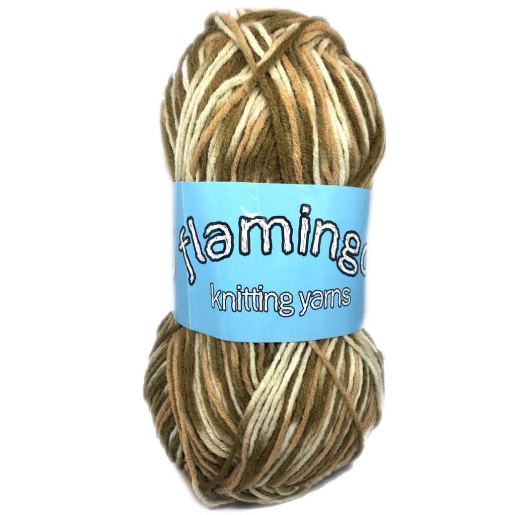 1x Flamingo Print 100% Acrylic Medium Crochet and Knitting Yarn
